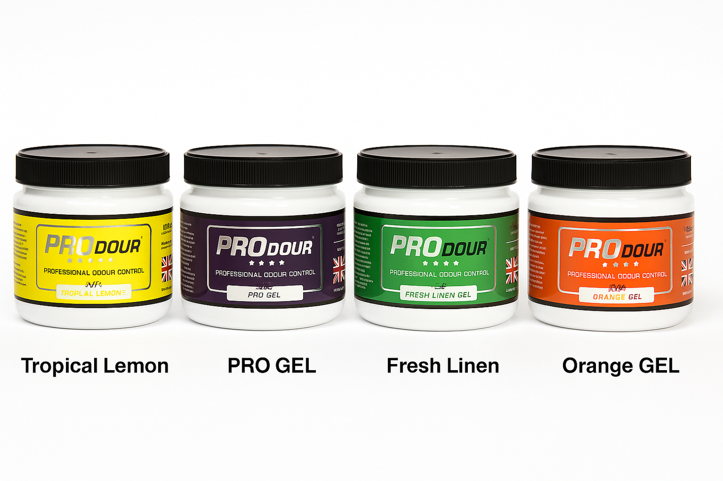 PROdour Gel 1L (Bubble-gum, Fresh Linen, Fruit Fusion, Lemon, Orange, Pro)