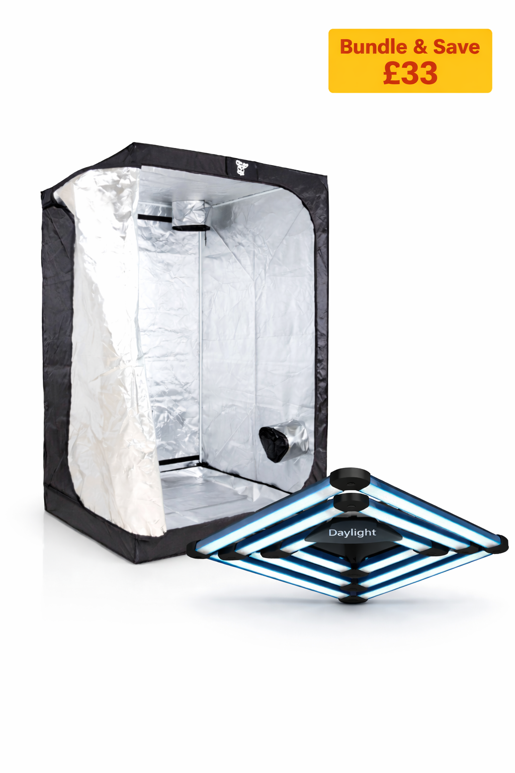 Maxibright Daylight 300W LED + GorillaBox 1.2m Grow Tent Bundle (1.2 x 1.2m Setup)