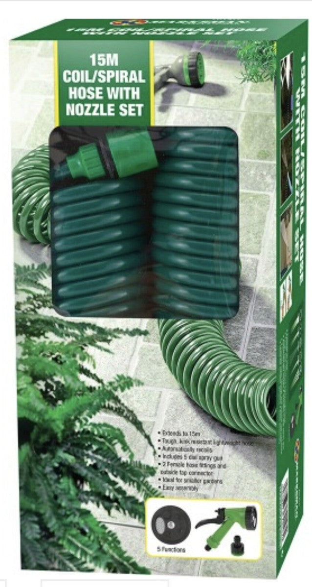 Marksman 15m Coil HosePipe & Nozzel Set
