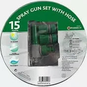 Marksman 15M PVC Hose Pipe + Spray Gun Set - Green