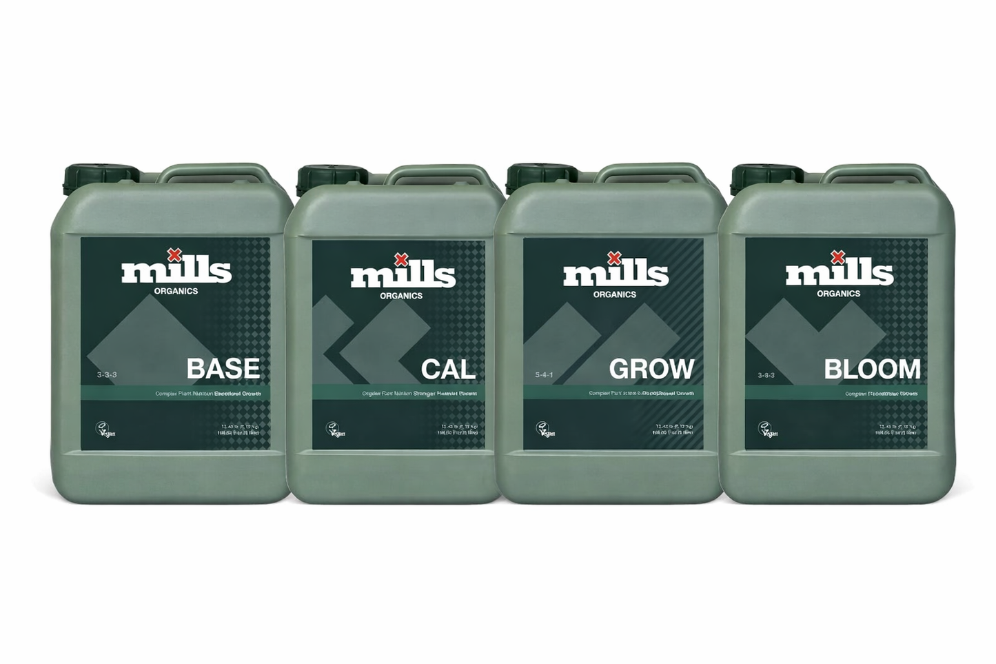 CLEARANCE - Mills Organics Nutrient Bundle (Grow, Bloom, Cal, Base)