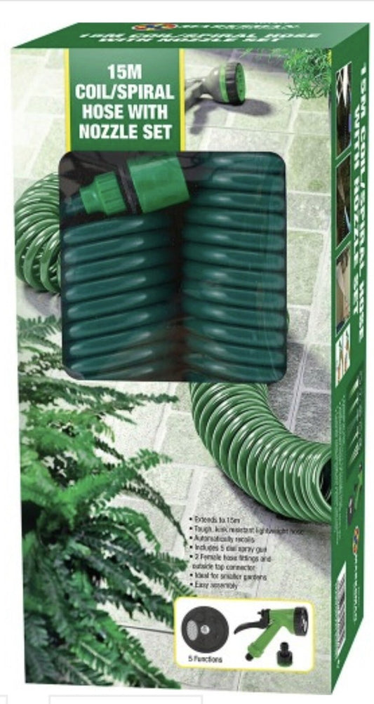 Marksman 15m Coil HosePipe & Nozzel Set